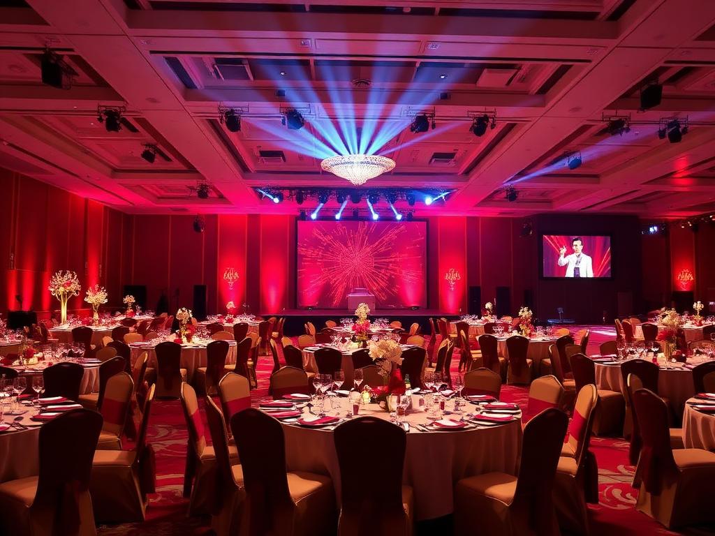 Corporate gala dinner setup